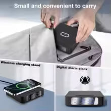 CARGADOR WIFI + RELOJ SATE AC-T7001 NEGR