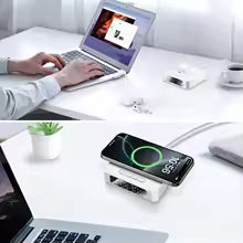 CARGADOR WIFI + RELOJ SATE AC-T7001 NEGR
